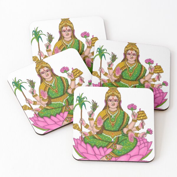 Item preview, Goddess Dhanya Lakshmi Digital Painting | Hindu Devotional Artwork | Diwali Prosperity & Abundance Wall Art designed and sold by Harshit_Digital_Arts.