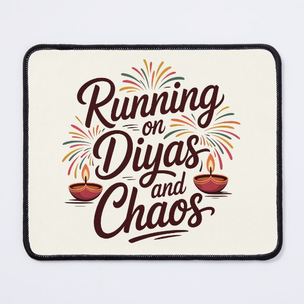 Item preview, Running on Diyas and Chaos – Funny Diwali Festival Design designed and sold by Jollys-ArtShop.