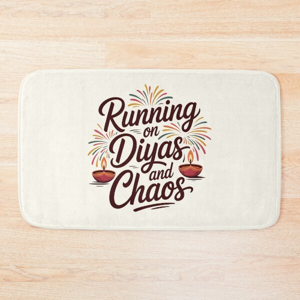 Item preview, Running on Diyas and Chaos – Funny Diwali Festival Design designed and sold by Jollys-ArtShop.