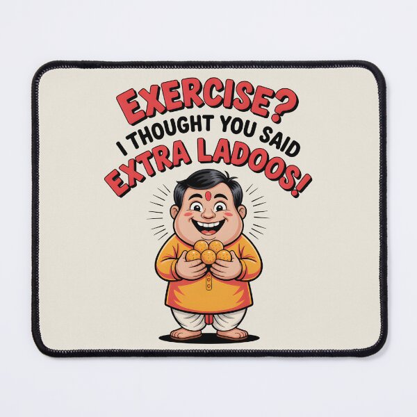 Item preview, Exercise? I Thought You Said Extra Ladoos! – Funny Diwali Design designed and sold by Jollys-ArtShop.