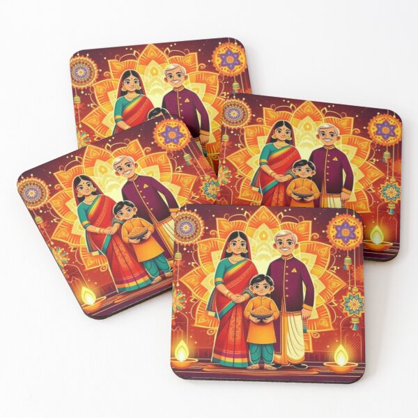 Item preview, Indian Family Celebrating Diwali designed and sold by Mywaymylife.