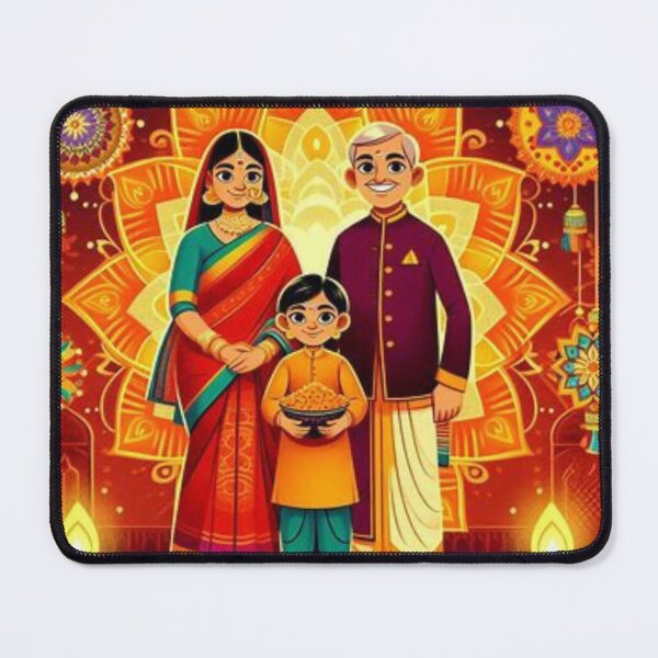 Item preview, Indian Family Celebrating Diwali designed and sold by Mywaymylife.