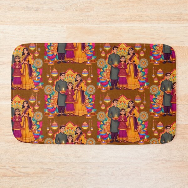 Item preview, Indian Family Celebrating Deepavali designed and sold by Mywaymylife.