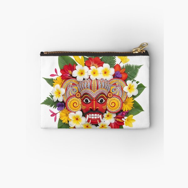Item preview, Kandyan Dancer Mask with Tropical Flowers – Colorful Folk Art Design designed and sold by SLDavincy.