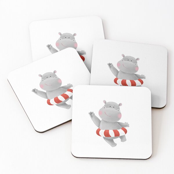 Item preview, Dancing summer hippo designed and sold by Nika Venturini.