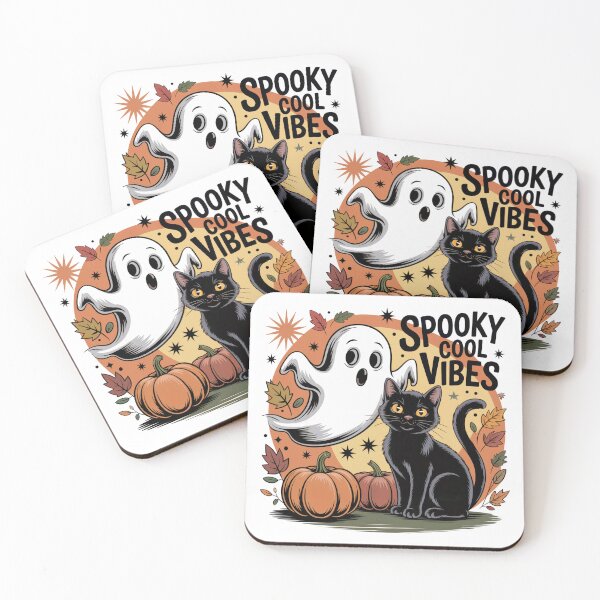 Item preview, Spooky Cool Vibes – Halloween Black Cat & Ghost Design designed and sold by Sudarat Phimphanit.