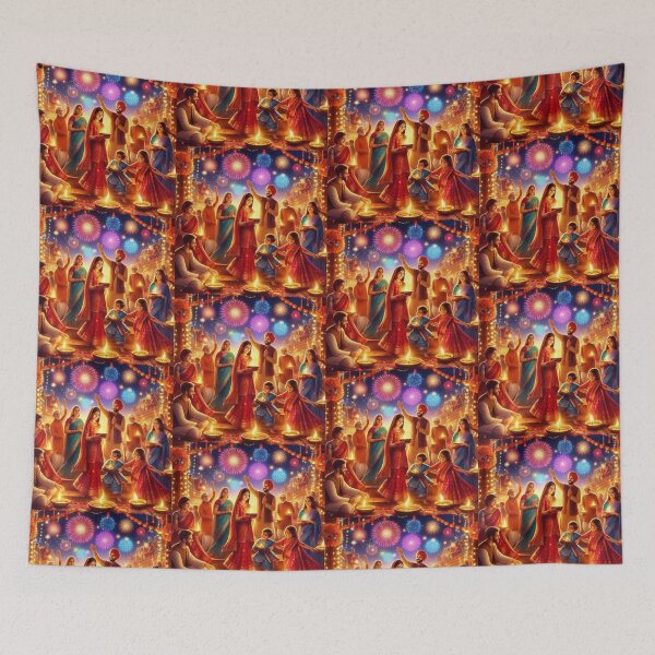 Item preview, Indian People Celebrating Diwali designed and sold by Mywaymylife.