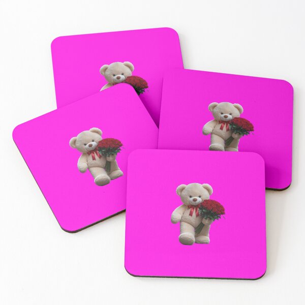 Item preview, Romantic Teddy Bear Holding Red Roses Bouquet designed and sold by PixelVibe782.