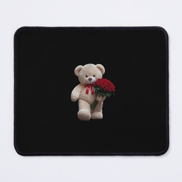 Item preview, Romantic Teddy Bear Holding Red Roses Bouquet designed and sold by PixelVibe782.