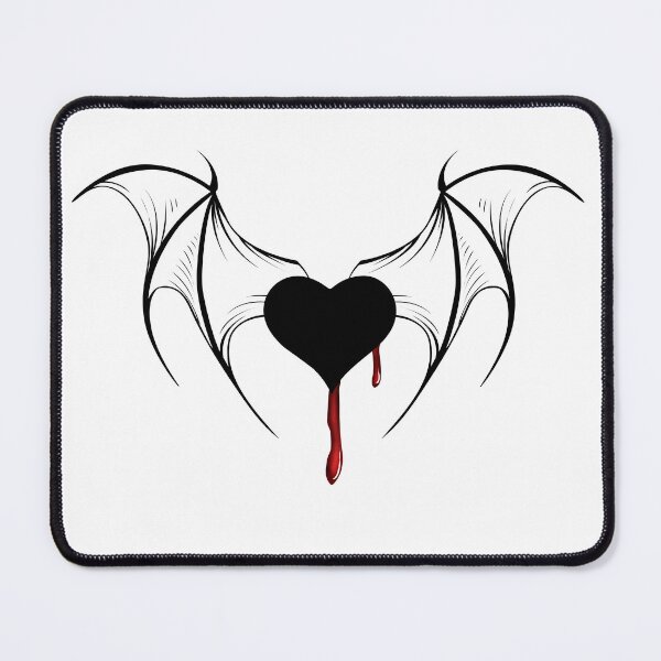 Item preview, Gothic Halloween Heart with Wings – Creepy Dark Aesthetic Graphic with Dripping Blood designed and sold by JoeZigns81.