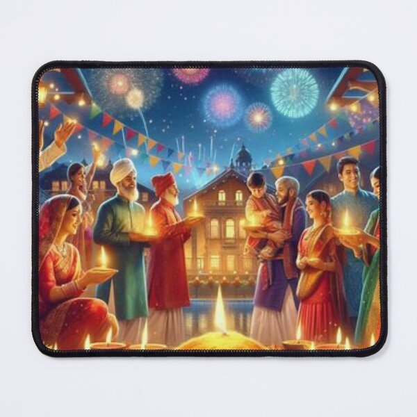 Item preview, Family Celebrating Diwali  designed and sold by Mywaymylife.