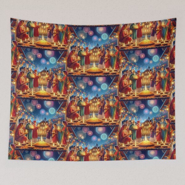 Item preview, Family Celebrating Diwali  designed and sold by Mywaymylife.