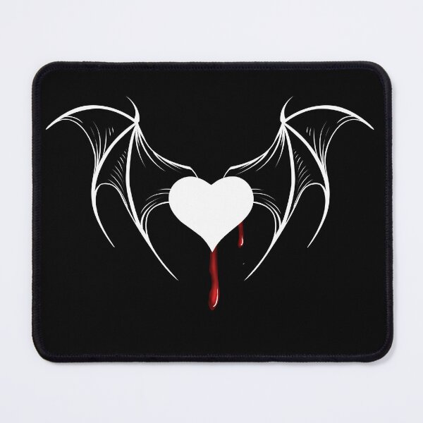 Item preview, Gothic Halloween Heart with Wings – Creepy Dark Aesthetic Graphic with Dripping Blood designed and sold by JoeZigns81.