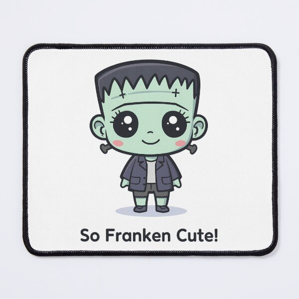 Item preview, Cute Frankenstein with an open mouth looks at the viewer designed and sold by PWDigitalArt.