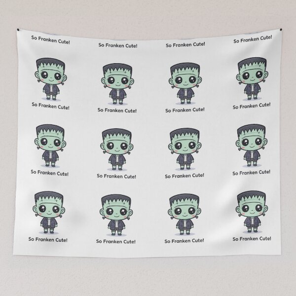 Item preview, Cute Frankenstein with an open mouth looks at the viewer designed and sold by PWDigitalArt.