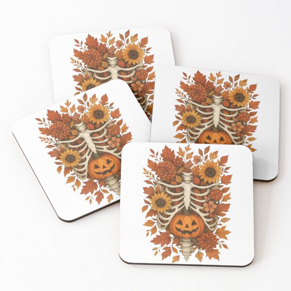 Item preview, Autumn Floral Ribcage & Pumpkin designed and sold by Nacho Average Designs.