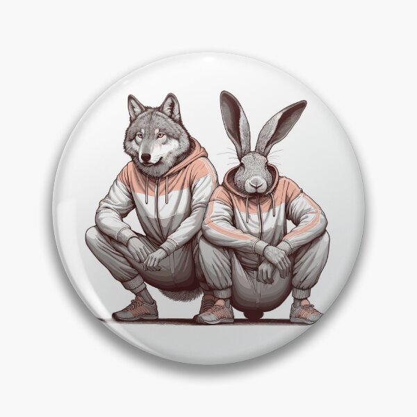 Item preview, Slavic squat Russian squat hare and wolf gift designed and sold by Pineapple-Tree.