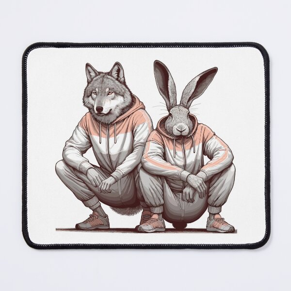 Item preview, Slavic squat Russian squat hare and wolf gift designed and sold by Pineapple-Tree.