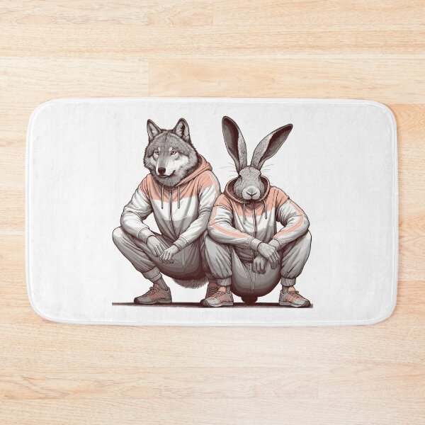 Item preview, Slavic squat Russian squat hare and wolf gift designed and sold by Pineapple-Tree.