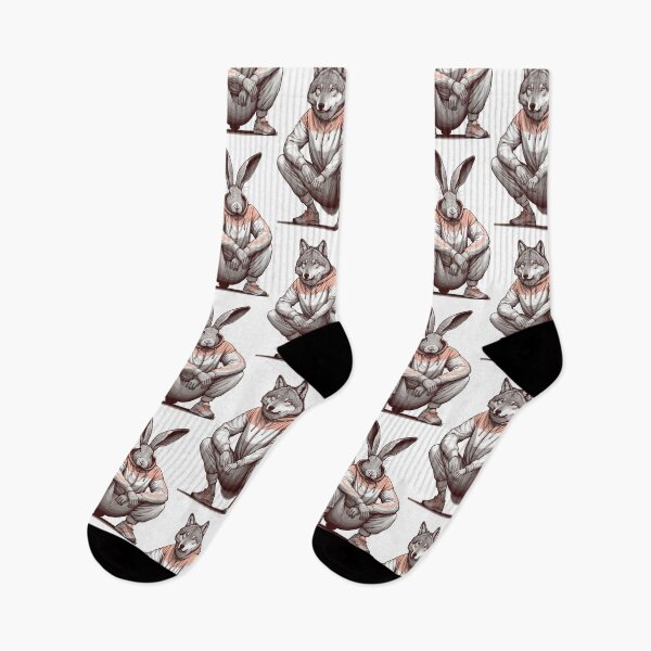 Item preview, Slavic squat Russian squat hare and wolf gift designed and sold by Pineapple-Tree.