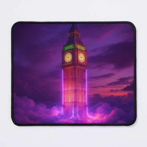 Item preview, Big Ben Neon Surrealism – Colourful Photorealistic London Abstract Art Print designed and sold by Transcend Modern.