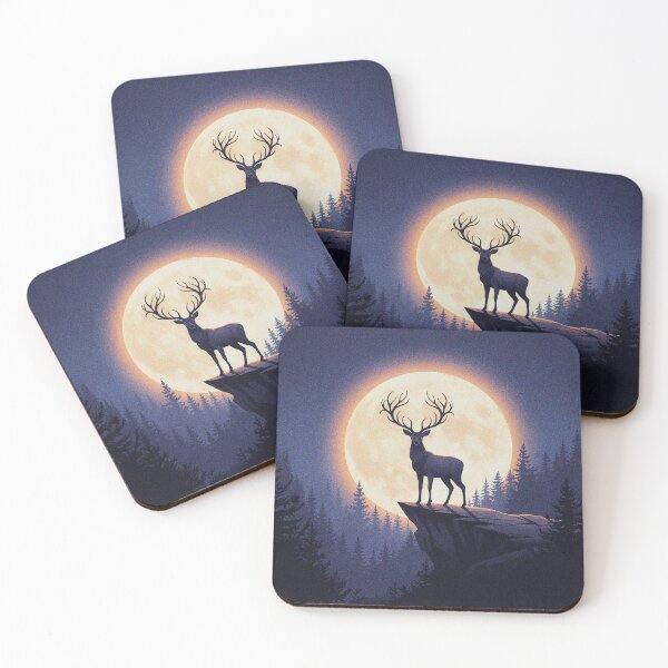 Item preview, Majestic Stag Under the Full Moon designed and sold by Tonn Peerapon.