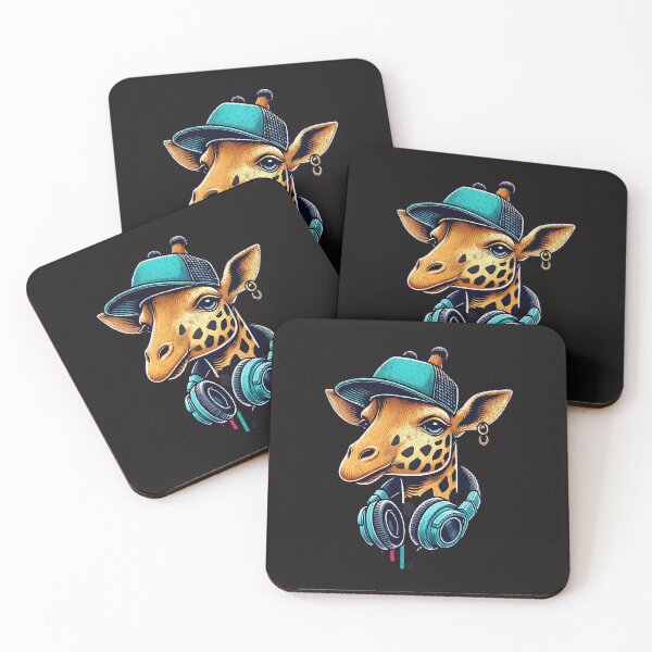 Item preview, Cool Giraffe with Headphones and Cap designed and sold by AwesomeBeyondLimits.