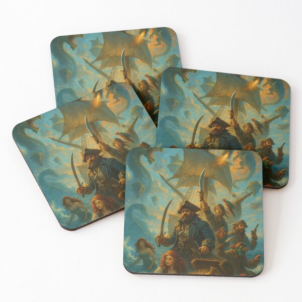 Item preview, Heroic Pirates Battling Sea Dragons designed and sold by _Smiley_.