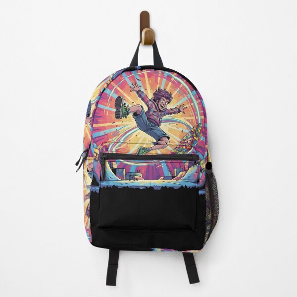 Item preview, Colorful Skateboard Trick Artwork | Energetic Skater Illustration Neon Street Art Style Extreme Sports Design designed and sold by Simplystik.
