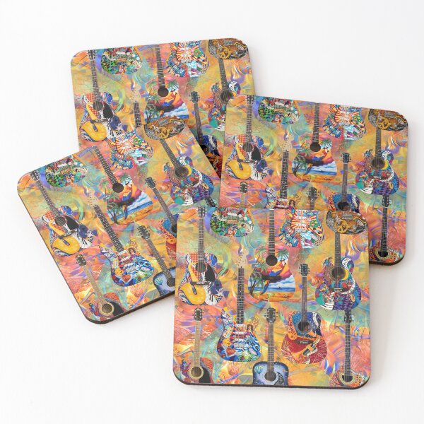 Item preview, Custom Painted Guitars Print-Colorful Guitars-Juleez Art designed and sold by Juleez.