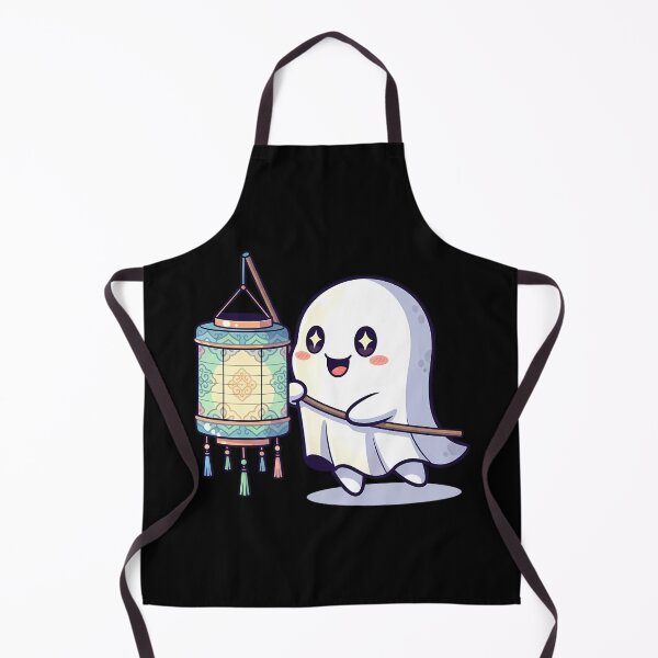 Item preview, Kawaii Ghost with Vesak Lantern – Cute Pastel Illustration designed and sold by SLDavincy.