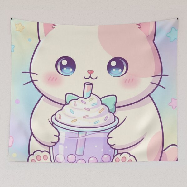 Item preview, boba cat classic tshirt and sticker designed and sold by anandsiva2703.