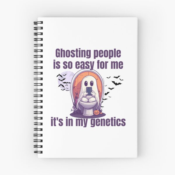 Item preview, Ghosting People is so Easy for me It's in My Genetics | Funny Ghost on Toilet with Phone – Spooky Halloween Meme Design Purple version designed and sold by luckyhue.