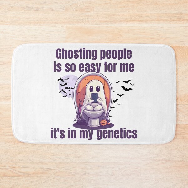 Item preview, Ghosting People is so Easy for me It's in My Genetics | Funny Ghost on Toilet with Phone – Spooky Halloween Meme Design Purple version designed and sold by luckyhue.