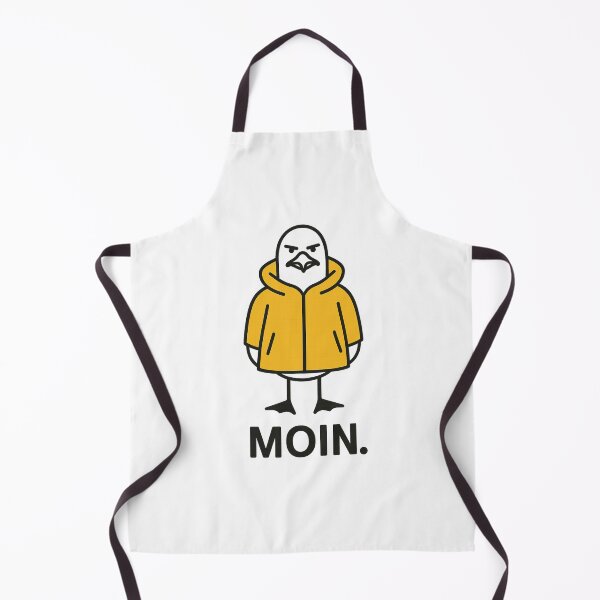 Item preview, Moin Seagull Illustration – Funny coastal design with yellow rain jacket designed and sold by Fies-und-Fein.