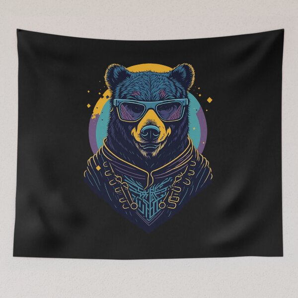 Item preview, Colorful Street Art Cool Bear With Sunglasses Shades designed and sold by FaniKimble.