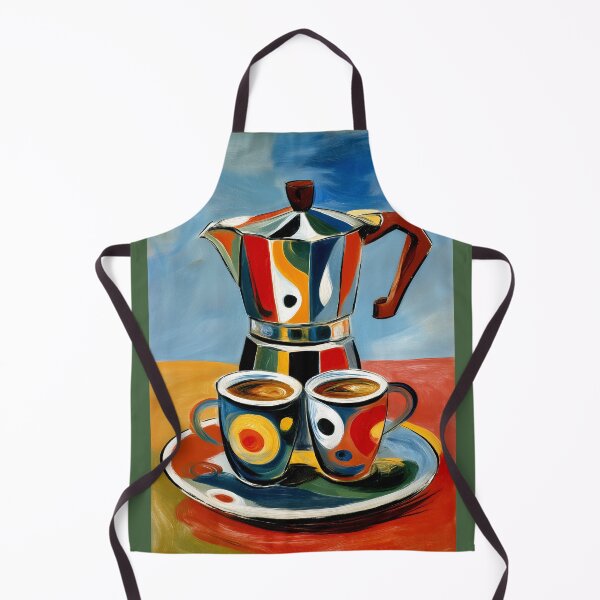 Item preview, Cubist Coffee Art II – Colourful Abstract Moka Pot & Espresso Cups Painting designed and sold by Gino By Design.