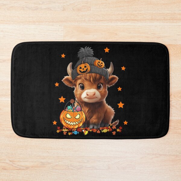 Item preview, Fall Autumn Highland Cow and Pumpkin Retro Halloween designed and sold by laszlosaobere.
