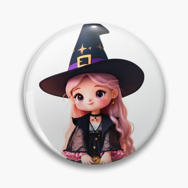 Item preview, Cute Little Witch Doll Illustration designed and sold by StormVape.