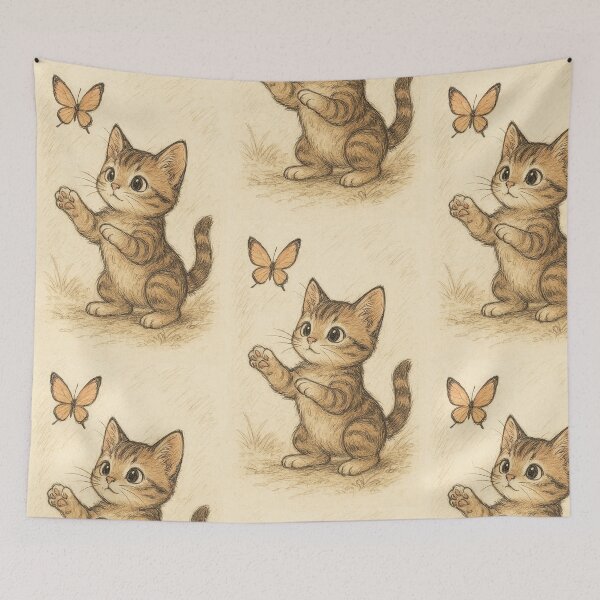 Item preview, Kitty with butterfly designed and sold by Day Dreamer.