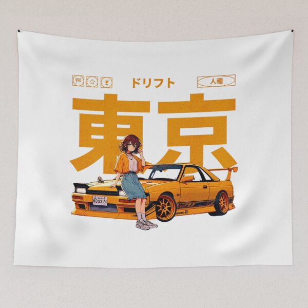 Artikelvorschau, Tokyo Drift Anime Girl JDM Auto Japanische Straßenrennen Grafik entworfen und verkauft von thundergearshop.