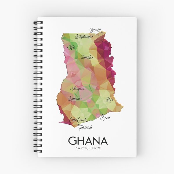 Artikelvorschau, Ghana beschriftete Karte entworfen und verkauft von lolomastudio.