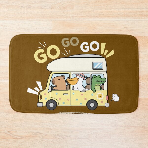 Item preview, Camping Trip in Campervan with Capybara and Friends designed and sold by The magic  Yellow bus.