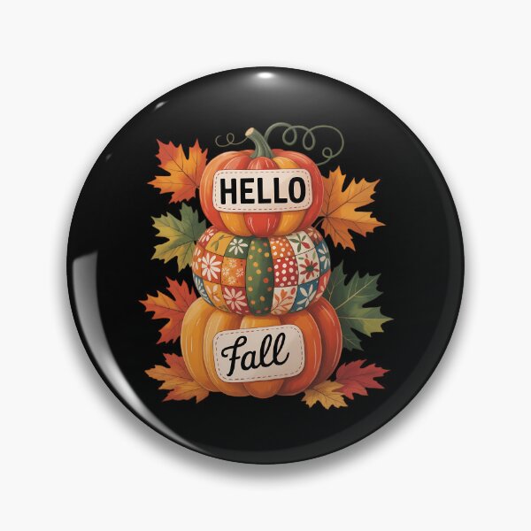Item preview, Hello Fall Pumpkin Autumn Leaves designed and sold by Sunset4Bones.