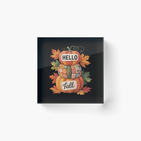 Item preview, Hello Fall Pumpkin Autumn Leaves designed and sold by Sunset4Bones.