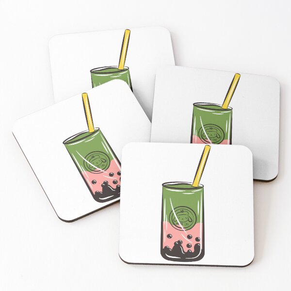 Item preview, Matcha strawberry boba tea designed and sold by FashionTimeZone.