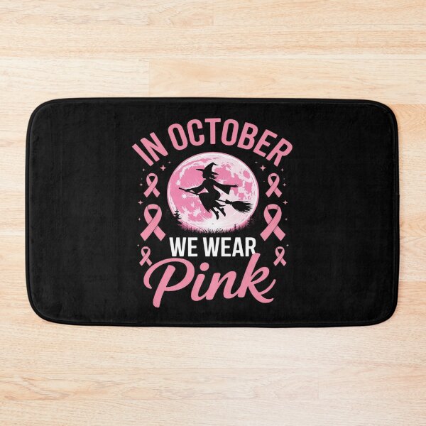 Item preview, in October We Wear Pink Ribbon Witch Halloween Breast Cancer designed and sold by JulienAureo.