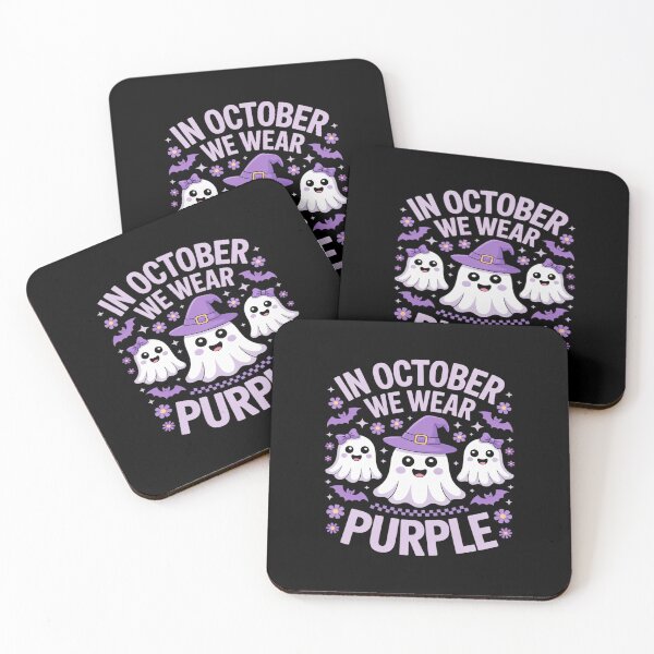 Item preview, In October We Wear Purple Domestic Violence Ghost Halloween designed and sold by JulienAureo.