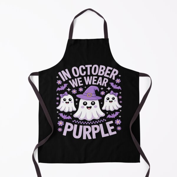Item preview, In October We Wear Purple Domestic Violence Ghost Halloween designed and sold by JulienAureo.
