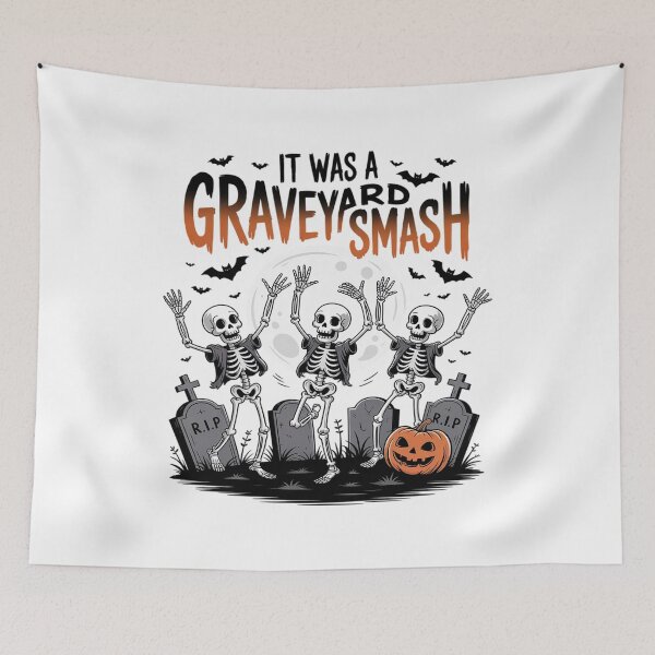 Item preview, It Was A Graveyard Smash Halloween Spooky Season Skeleton designed and sold by JulienAureo.